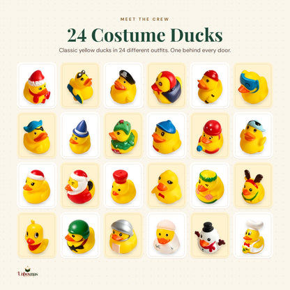 All 24 Costume Ducks: classic yellow ducks in different outfits