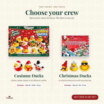 The two crews side by side: Costume Ducks and Christmas Ducks