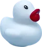 Christmas Duck: pale blue red lips