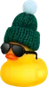 Christmas Duck: green beanie shades